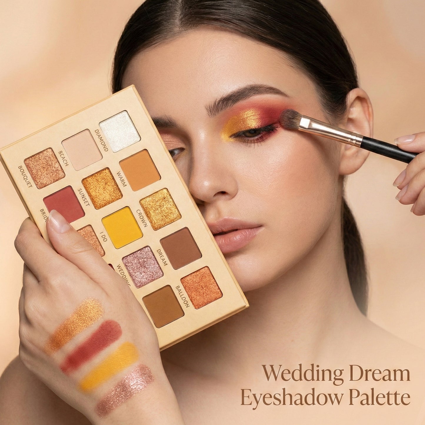 IMAGIC Wedding Dream Eyeshadow Palette – 15 Warm & Golden Toned Matte/Shimmer Shades
