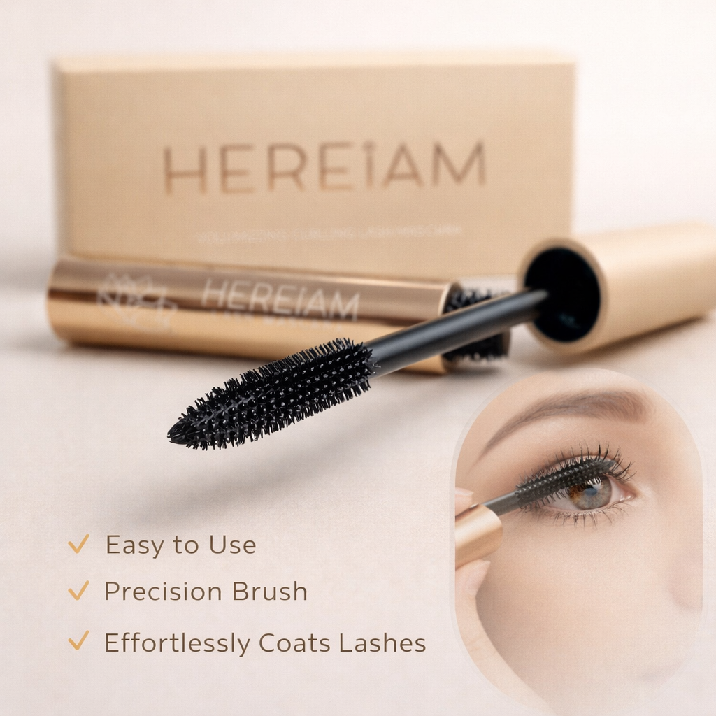 HEREIAM Professional Volumizing Curling Lash Mascara – Long-Lasting & Smudge-Proof Definition