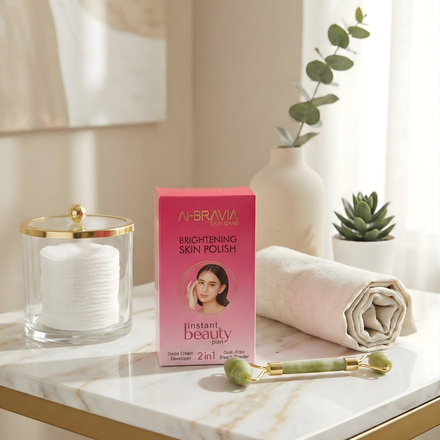 AI-BRAVIA Brightening Skin Polish Kit | 2-in-1 Salon-Grade Instant Beauty Plan