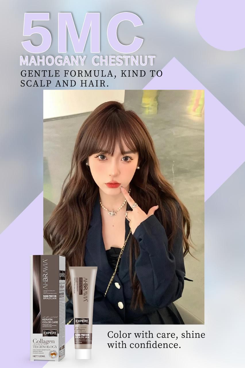 AI-BRAVIA Professional Keratin Color Care | Nano Protein Brazilian Hair Color (120ml)