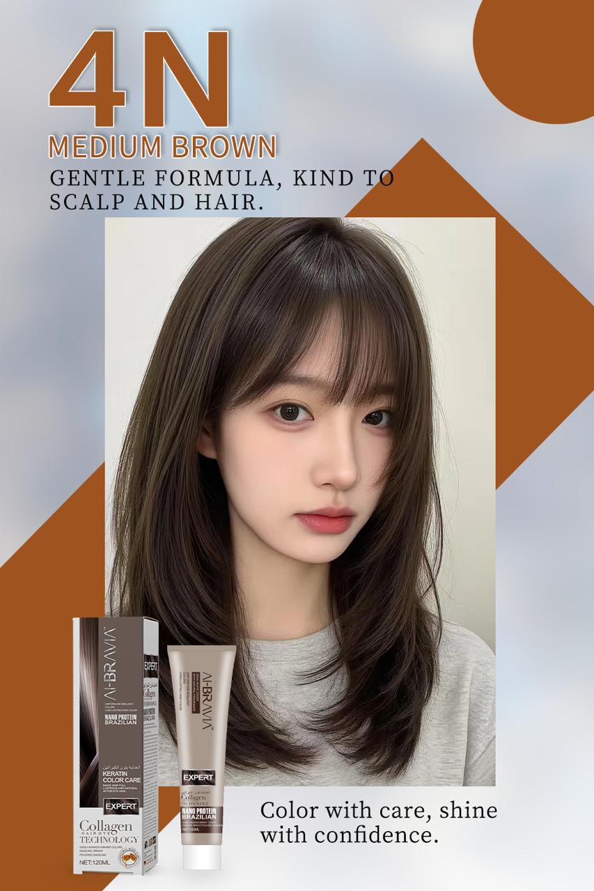 AI-BRAVIA Professional Keratin Color Care | Nano Protein Brazilian Hair Color (120ml)