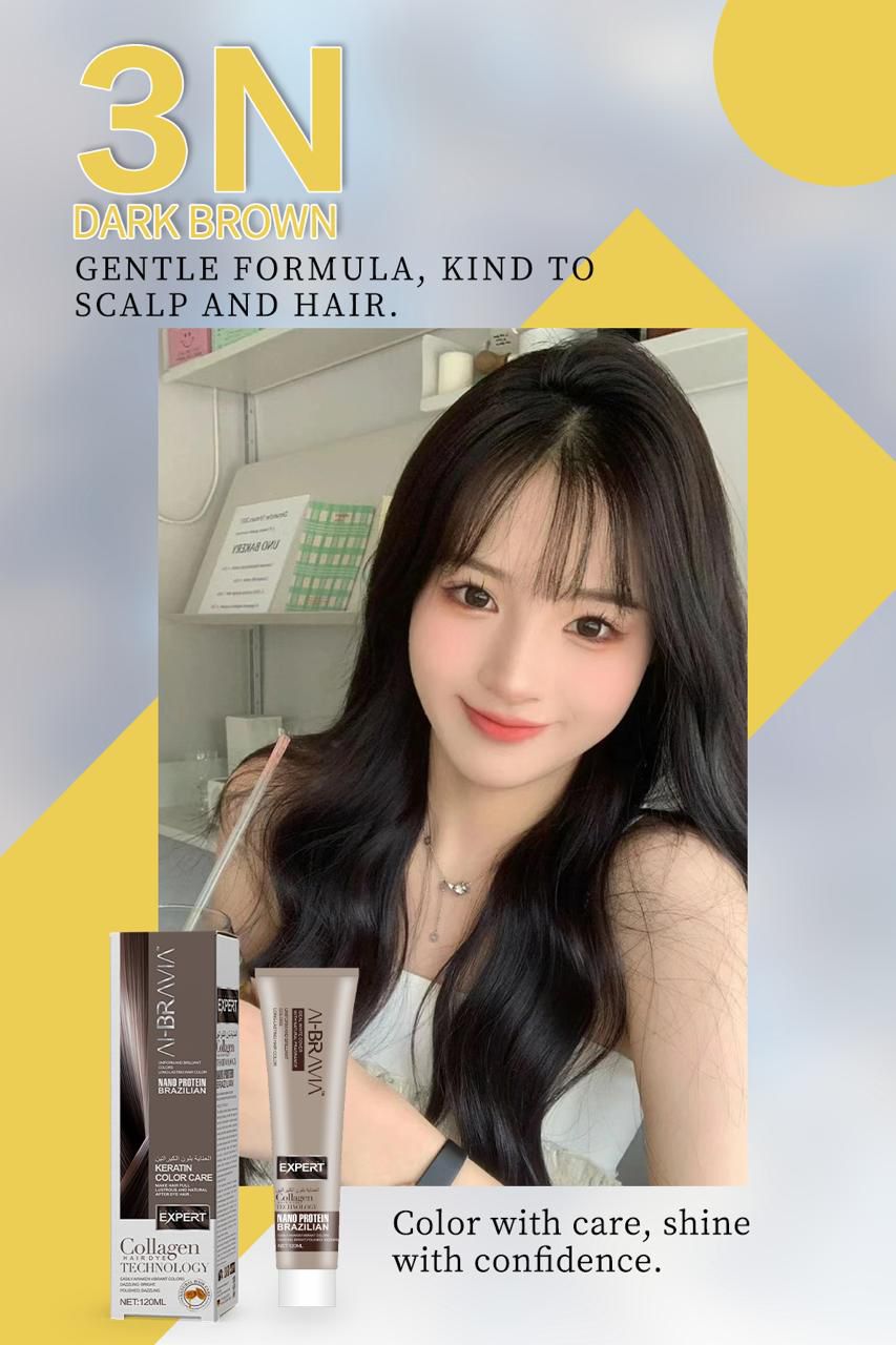 AI-BRAVIA Professional Keratin Color Care | Nano Protein Brazilian Hair Color (120ml)