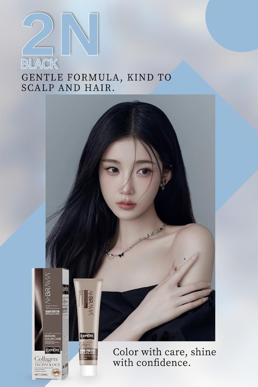 AI-BRAVIA Professional Keratin Color Care | Nano Protein Brazilian Hair Color (120ml)