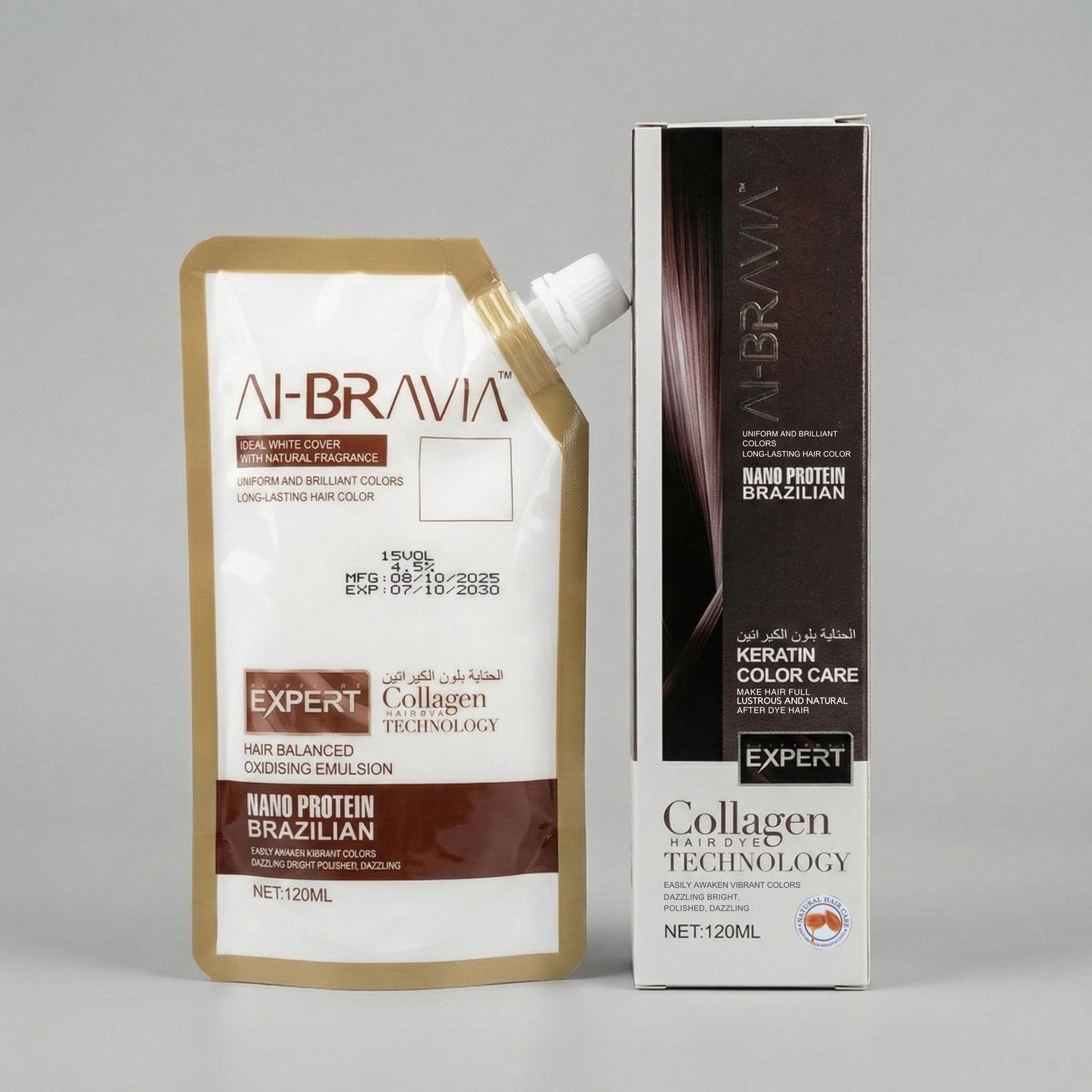 AI-BRAVIA Professional Keratin Color Care | Nano Protein Brazilian Hair Color (120ml)