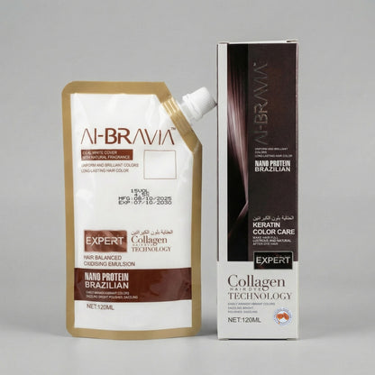 AI-BRAVIA Professional Keratin Color Care | Nano Protein Brazilian Hair Color (120ml)