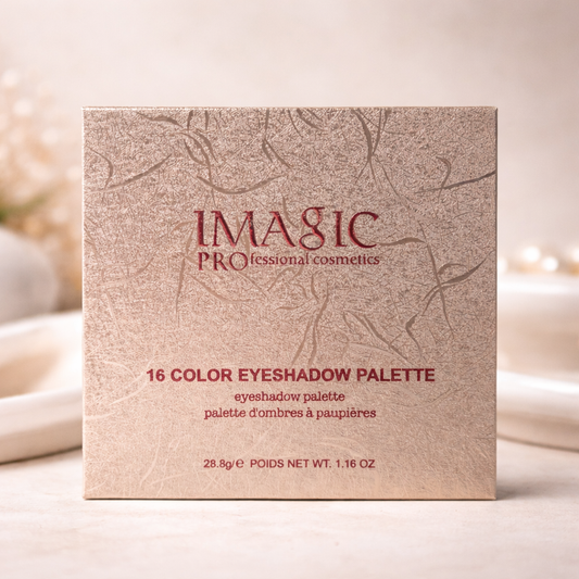 IMAGIC Professional 16 Color Eyeshadow Palette – Highly Pigmented Matte & Shimmer Nudes